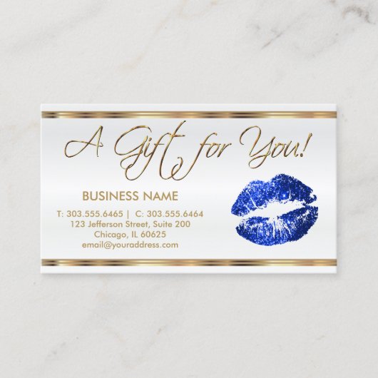 Cadeaubon Blue Lipstick Business Kortingskaartje (Voorkant)