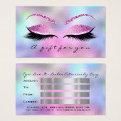 Cadeaubon Blue Pink Lash Extension Makeup Visitekaartje (Voorkant /achterkant)