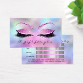 Cadeaubon Blue Pink Lash Extension Makeup Visitekaartje (Bureau)