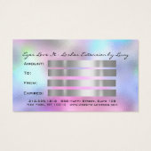 Cadeaubon Blue Pink Lash Extension Makeup Visitekaartje (Achterkant)