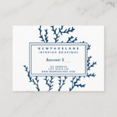 Cadeaubon Blue Seaweed Pattern-thema Visitekaartje (Achterkant)