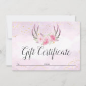 Cadeaubon Blush Pink Gold Antlers grafische Kaart (Voorkant)