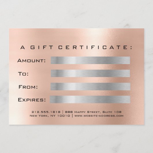 Cadeaubon Blush Silver Lash Beauty Studio (Achterkant)