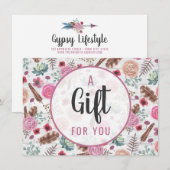 Cadeaubon Boho Chic Landelijke Veer Pijl (Voorkant / Achterkant)