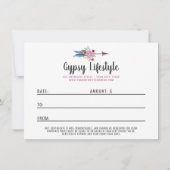 Cadeaubon Boho Chic Rustic Feather Arrow (Achterkant)