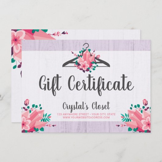 Cadeaubon Boho Floral Clothes Hanger Closet (Voorkant / Achterkant)