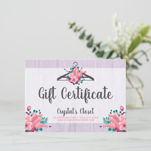 Cadeaubon Boho Floral Clothes Hanger Closet (Staand voorkant)