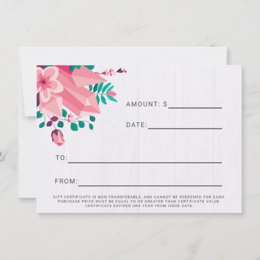 Cadeaubon Boho Floral Clothes Hanger Closet (Achterkant)