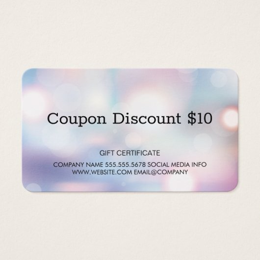Cadeaubon Boke | Couponcode Visitekaartje (Voorkant)