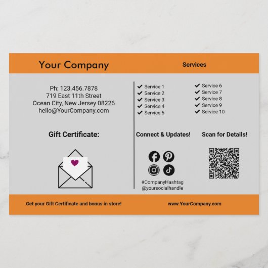 Cadeaubon & Bonus Small Business Promotie Flyer (Achterkant)