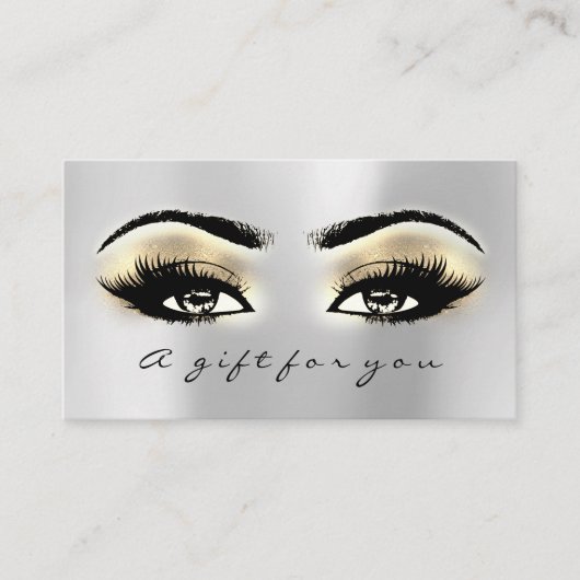 Cadeaubon Brows Silver Gold Lashes Makeup Kortingskaartje (Voorkant)