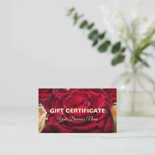 Cadeaubon, cadeau visitekaartje (Staand voorkant)