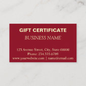 Cadeaubon, cadeau visitekaartje (Achterkant)