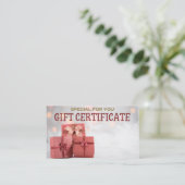 Cadeaubon / Cadeaubon Visitekaartje (Staand voorkant)