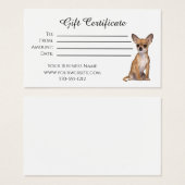 cadeaubon chihuahua dog visitekaartje (Voorkant /achterkant)