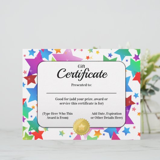 Cadeaubon Creëer a  8,5x11 (Staand voorkant)