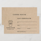 Cadeaubon Cute Brown Coffee Shop (Voorkant / Achterkant)