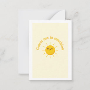 Cadeaubon, dek me zonneschijn kaart, schattig notitiekaartje