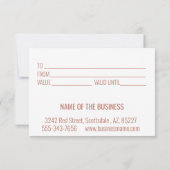 Cadeaubon Digitale Rose Gouden Schaarfolie Kaart (Achterkant)