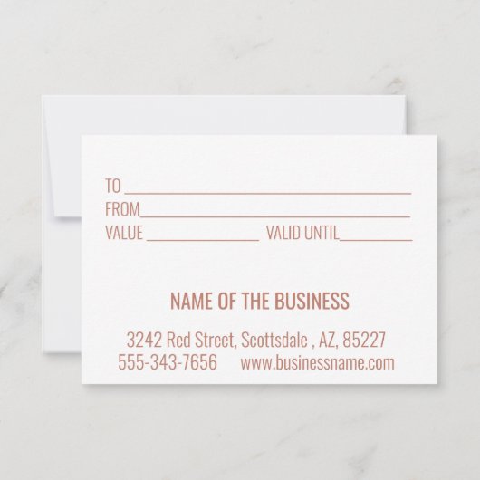 Cadeaubon Digitale Rose Gouden Schaarfolie Kaart (Achterkant)