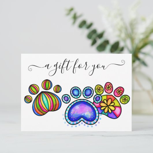 Cadeaubon Dog Paw Grooming Pet Vet Boarding (Staand voorkant)