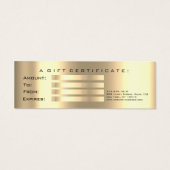 Cadeaubon Drift Faux Gold Lash Makeup Small Mini Visitekaartjes (Achterkant)