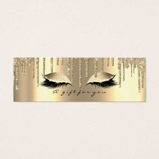Cadeaubon Drift Faux Gold Lash Makeup Small Mini Visitekaartjes (Voorkant)