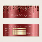 Cadeaubon Drift Marsala Gold Makeup Small Mini Visitekaartjes (Voorkant /achterkant)