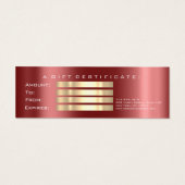 Cadeaubon Drift Marsala Gold Makeup Small Mini Visitekaartjes (Achterkant)