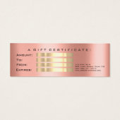 Cadeaubon Drift Spark Coral Makeup Small Mini Visitekaartjes (Achterkant)