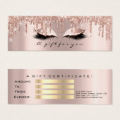 Cadeaubon Drips Roos Gold Lash Make-up Small Mini Visitekaartjes (Voorkant /achterkant)