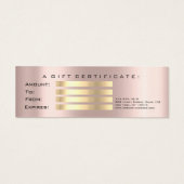 Cadeaubon Drips Roos Gold Lash Make-up Small Mini Visitekaartjes (Achterkant)