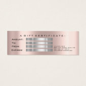 Cadeaubon Drips Sparkly Grey Make-up Small Mini Visitekaartjes (Achterkant)