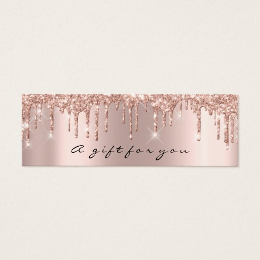 Cadeaubon Drips Sparkly Grey Make-up Small Mini Visitekaartjes (Voorkant)