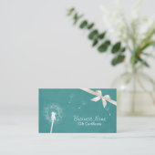 Cadeaubon | Elegant Blauwgroen Green Dandelion Kortingskaartje (Staand voorkant)