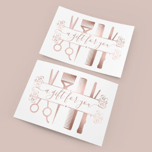 Cadeaubon Elegant Roos Gold Scissors Folie