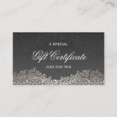 Cadeaubon - Elegant  Zilveren Damask Kortingskaartje (Voorkant)