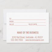 Cadeaubon Elegante Roze Gouden Schaar Folie (Achterkant)