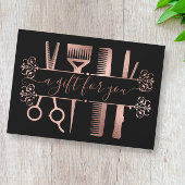 Cadeaubon Elegante Roze Gouden Schaar Folie