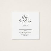 Cadeaubon en visitekaartje (Achterkant)