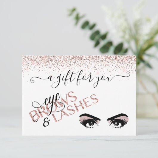 Cadeaubon Eye Brown Lashes Roos Gold (Staand voorkant)