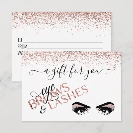 Cadeaubon Eye Brown Lashes Roos Gold (Voorkant / Achterkant)