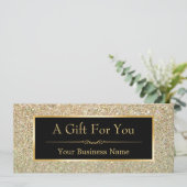 Cadeaubon Fashionable Gold Glitter Sparkles (Staand voorkant)
