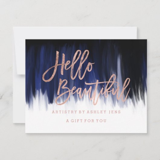 Cadeaubon faux chic roos hallo gold kaart (Voorkant)