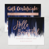 Cadeaubon faux chic roos hallo gold kaart (Voorkant / Achterkant)