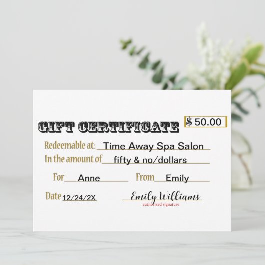 Cadeaubon Feestdagenkaart (Staand voorkant)