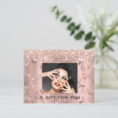 Cadeaubon Floral Custom Roos Makeup Lash Briefkaart (Staand voorkant)