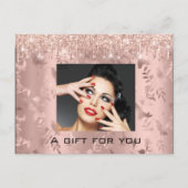 Cadeaubon Floral Custom Roos Makeup Lash Briefkaart (Voorkant)