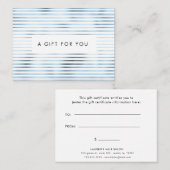 cadeaubon folie blue stripes visitekaartje (Voorkant / Achterkant)