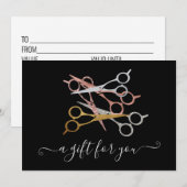 Cadeaubon Glitter Roos Gold Silver-schaar (Voorkant / Achterkant)